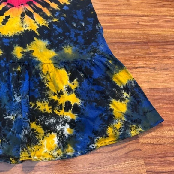 Handmade Tie-Dye Midi Dress – Size XL/1X – 100% Cotton – Heart Burst Design